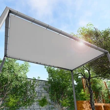 20FT Outdoor Straight Edge Sun Shade Sail Heavy Duty Waterproof UV Blocker Cover