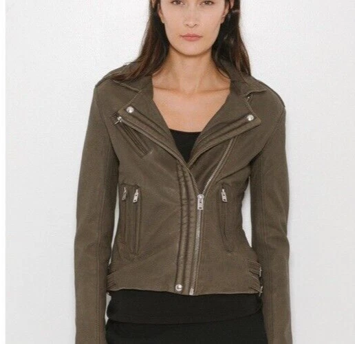 Iro green cheap leather jacket