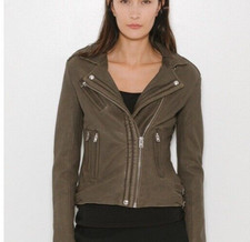 Iro Lambskin Leather Jacket Size 40 / Us Small Olive Green Nwt Deadstock