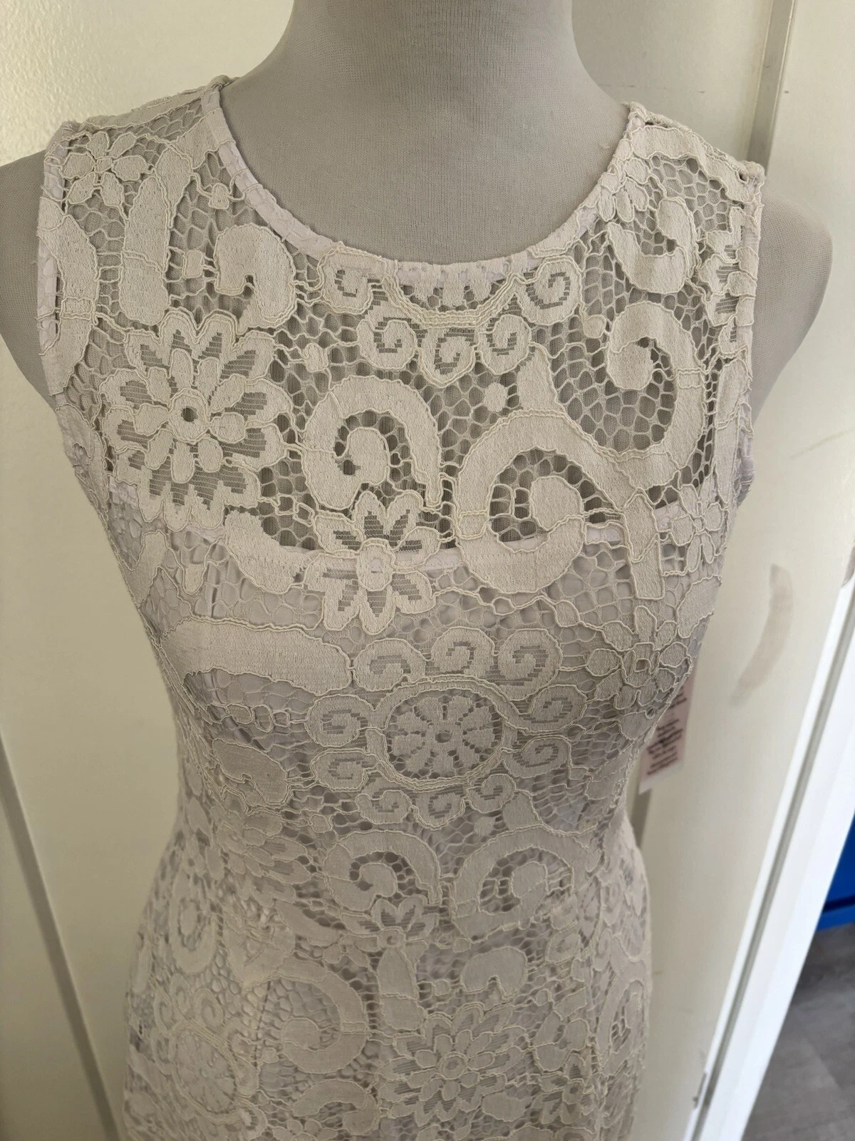 VALENTINO Abito midi nuovo con etichette NANETTE LEPORE Valentina bianco pizzo ricamato grande Gatsby 2