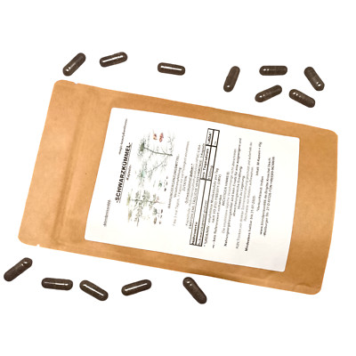 90 x 500mg Schwarzkümmel Kapseln Nigella sativa Pulver Schwarzkümmelöl VEGAN