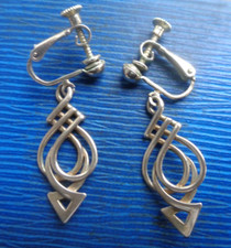 Ola Gorie Orkney Earrings Scottish Stg. Silver Mackintosh Screw Back or Hooks