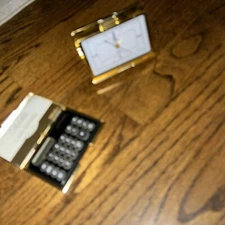 Vintage COLIBRI Clock And Business Card Holder Set