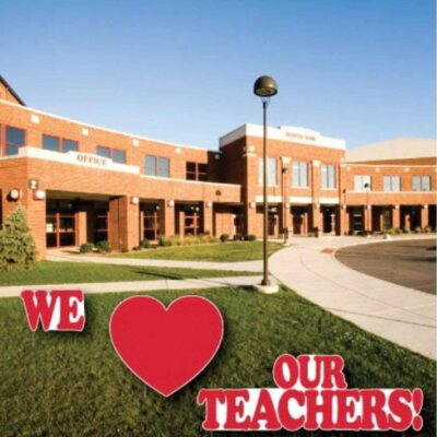 We Love Our Teachers Yard Card - 3 Pcs, Includes Stakes