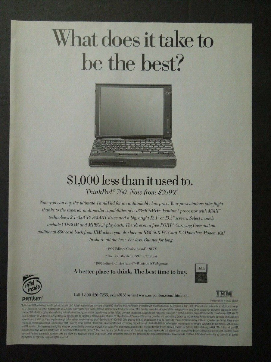1997 IBM THINKPAD 760 Computer 