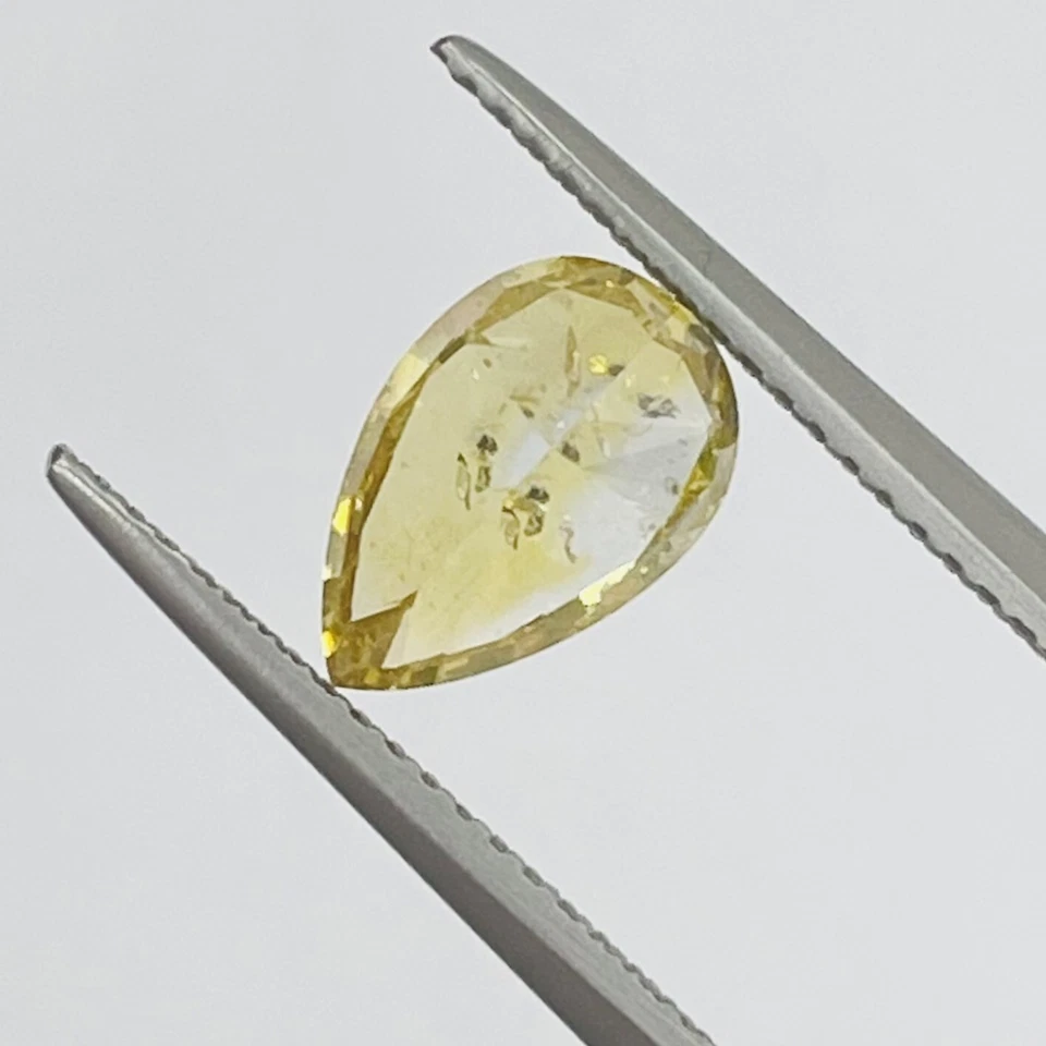 Diamante suelto natural GIA 2,01 quilates corte pera color amarillo para propuesta de anillo Foto 4 de 4
