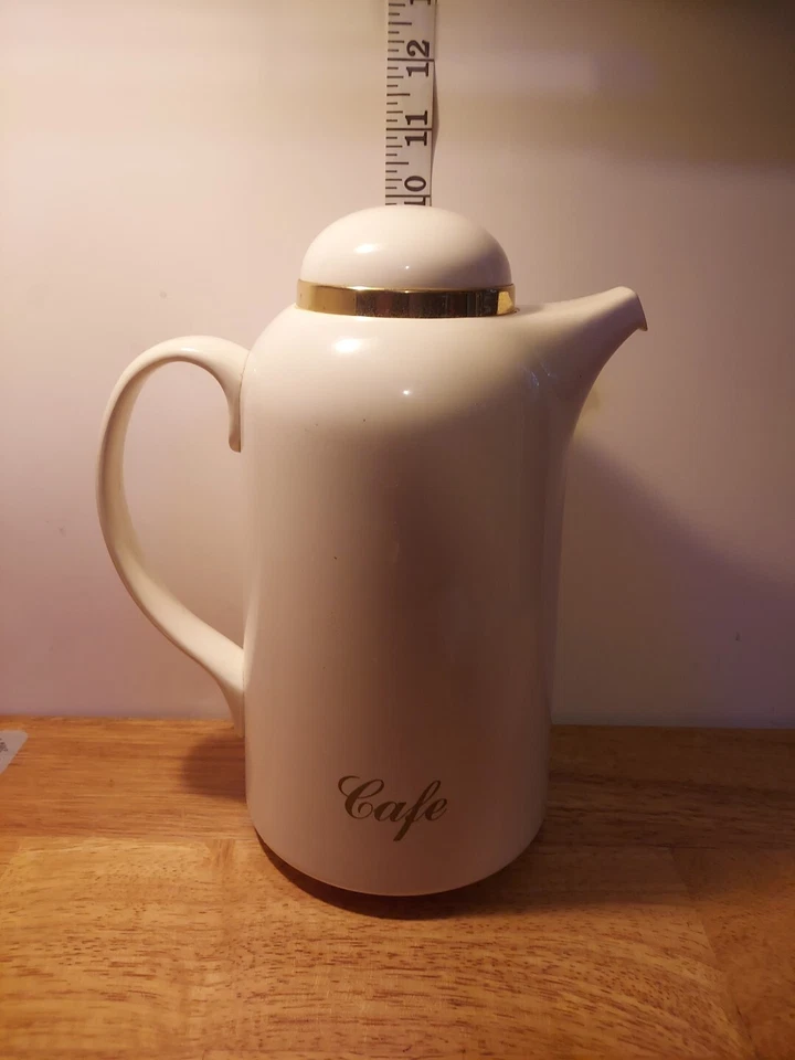 Vintage EMSA ISOLIER STAR Germany Postmodern White & Crome Insulated Jug Cafe - Image 2 of 4