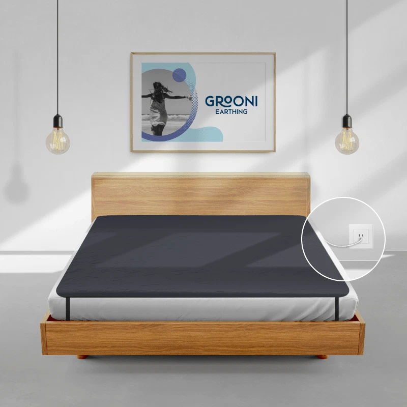 Earthing & Grounding Premium Sleeping Therapy Mat - Full Bed - Black - 71"x40"