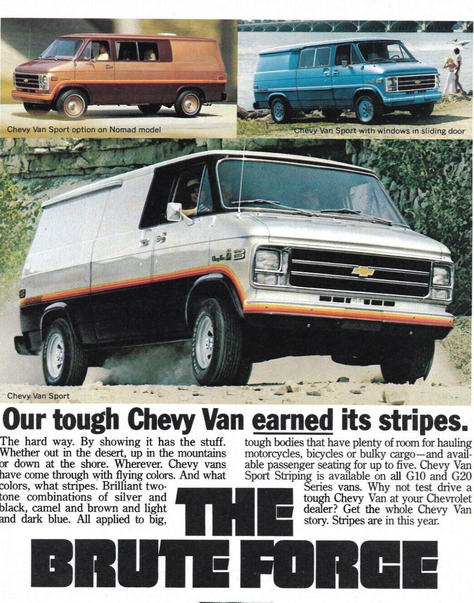 1979 CHEVROLET VAN PRINT AD, 1 PG COLOR ,THE BRUTE FORCE , CHEVY
