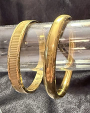TWO Vintage Gold Tone Hinged Bracelets one Napier & one W Germany (both marked)