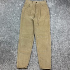 Vintage Lee Corduroy Pants Women's 11 Beige Straight Leg Pleated Union Made