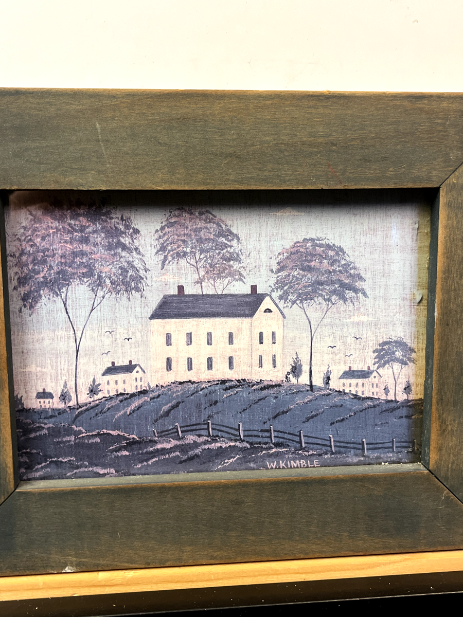 Vintage Signed Warren Kimball Framed Wall Art Print 7.5