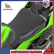 WOLFLINE Moto Comfort Driver Seat Fit Kawasaki ZX-6R 2019-2025 Black Waterproof