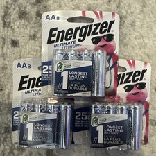  3 - 8 Packs AA Energizer Ultimate Lithium L91SBP Qty 24 Batteries Dated 2050 