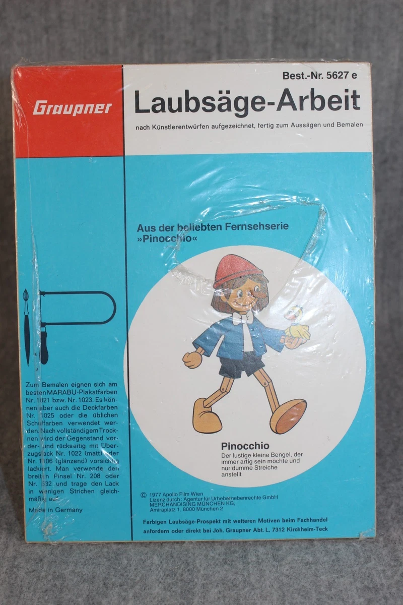 Graupner Apollo Película Pinocho 5627e Sierra Trabajo Madera Nueva De Colección Años 70 Difícil de Encontrar
