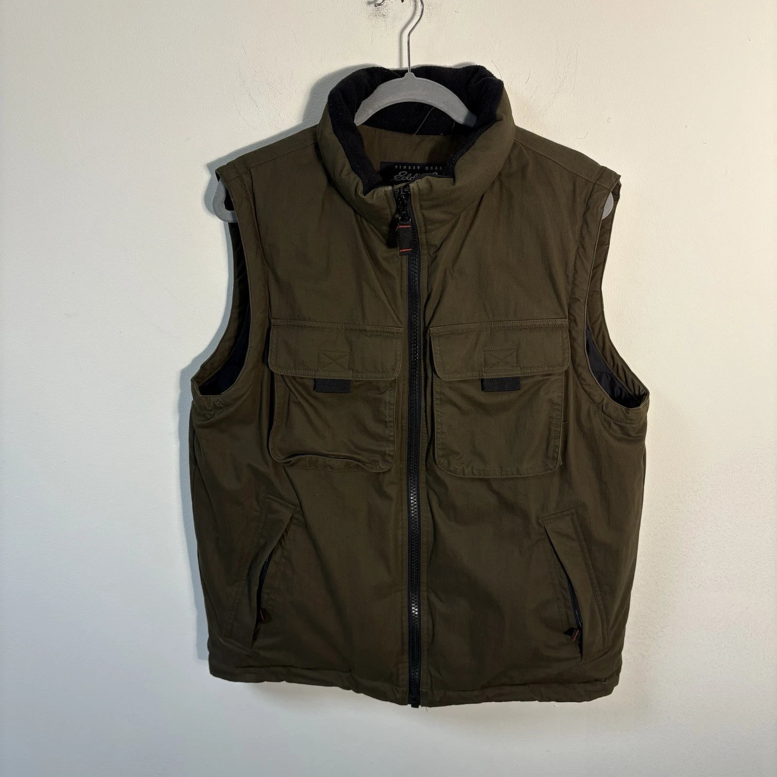 Eddie Bauer Men’s Vest Outfitters Goose Down Utility Khaki Small