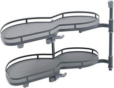 Kitchen Corner Carousel, Corner Kitchen Cabinet Organizer with 2 Trays