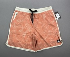 Quiksilver Mens Bayou Volley Lined Swim Shorts Canyon Clay Sz L - 80