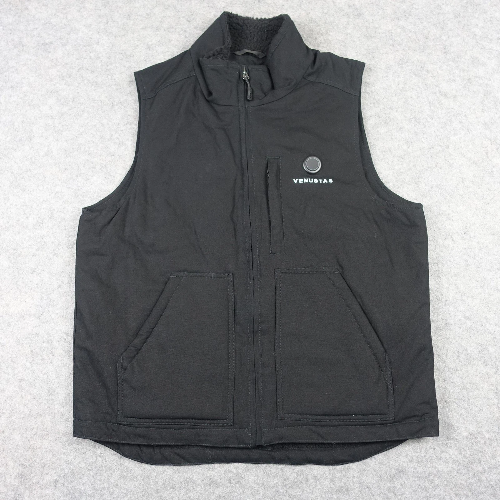 Venustas Heated Vest Mens Medium Black Canvas Puffer Fleece Lined M65 NO BATTERY