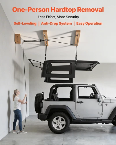Jeep Hardtop Hoist 220lb Lift JK JL 2/4 Door & Bronco Ceiling Mount