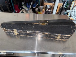 Vintage Violin Arch Top Wooden Coffin Case W/ Key