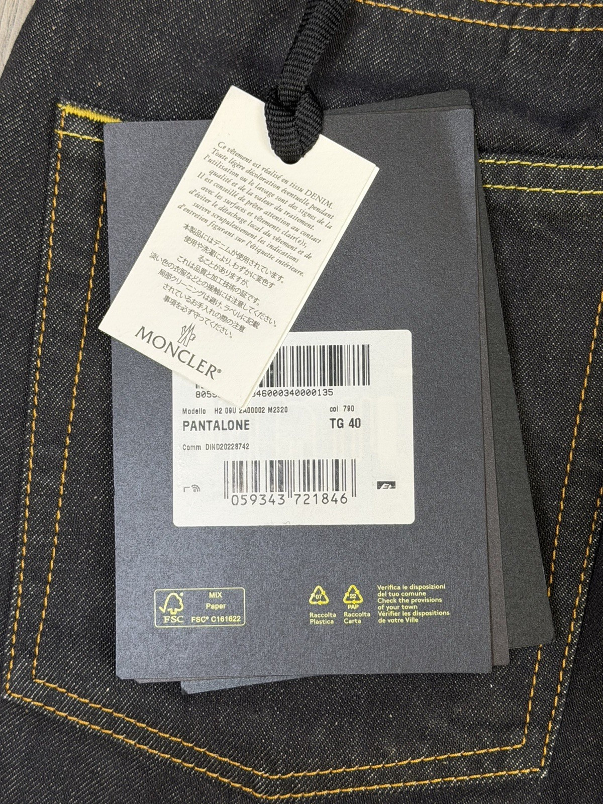 Moncler Genius 7 Fragment Hiroshi Fujiwara Denim Jeans Mens Pants 40 / US 30 NEW thumbnail 14