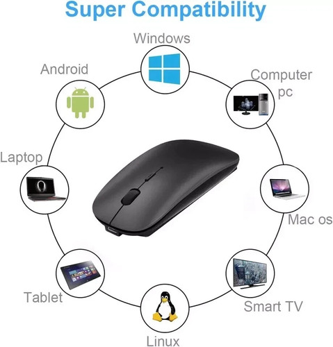 RGB LED Wireless Mouse Rechargeable Optical Silent Mice USB For PC Laptop UK NEW - Picture 4 of 8