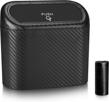 Car Trash Can with Lid, Mini Vehicle Trash Bin Portable Car Dustbin Garbage Orga