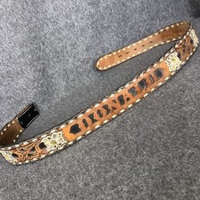 VTG Nocona Hand Tooled Western Belt Name  Donald  Mens 36 Leather Cowboy USA