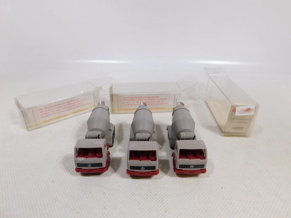3X Wiking H0 1:87 20 682 Modello Trasportatore Betoniera MB Mint+Box #ED470-0,5 - Immagine 4 di 4
