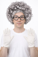 3 Pc Mad Scientist Fancy Dress Nerd Costume Albert Einstein Physicist Stag Party