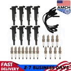 16 Spark Plug + 8 Ignition Coil UF601 and 8 Wires Set For Dodge Dakota V8 4.7L