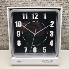 Mainstays Square Wall Clock Black Silver 8.75...