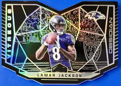 Lamar Jackson 2018 Panini Obsidian Vitreous Die-Cut RC Rookie #d 4/100, Ravens