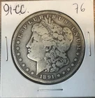 1891 CC Morgan Silver Dollar $1 Silver Circulated Uncertified