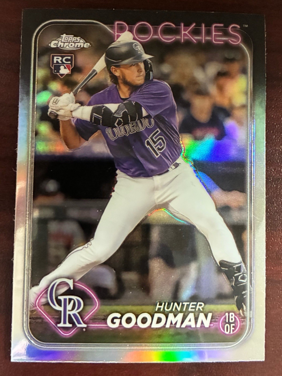 2024 Topps Chrome #99 Hunter Goodman Rookie Colorado Rockies RC Refractor