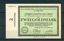 Hamburg 2 Goldmark mit KN / AOK Krankenversicherung .....................2/31894