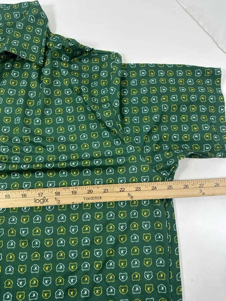 Baylor Bears SIC'EM 365 Polo Shirt Men's XL Green AOP  Performance Dri Fit - Image 4 of 4