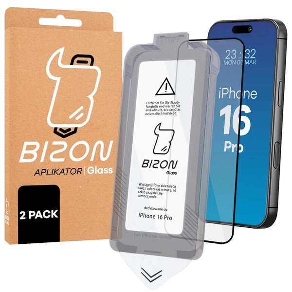 2X Schutzglas Mit Montagerahmen FüR Iphone 16 Pro Bizon Displayschutzglas Glas-image