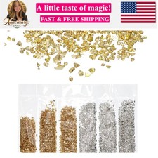 6 Colors Crushed Glass Glitters 2-4mm Irregular Chips Sequins, Metallic Chunk...