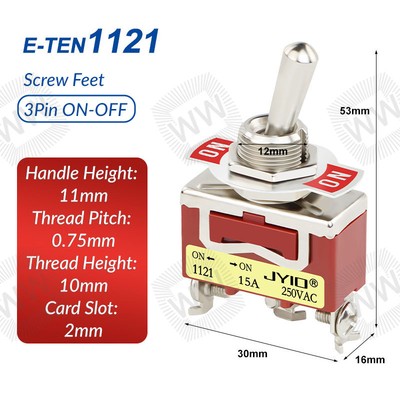 Heavy Duty Metal Toggle Switch On-Off / On-Off-On 15A 250Vac For Car Dash Boat