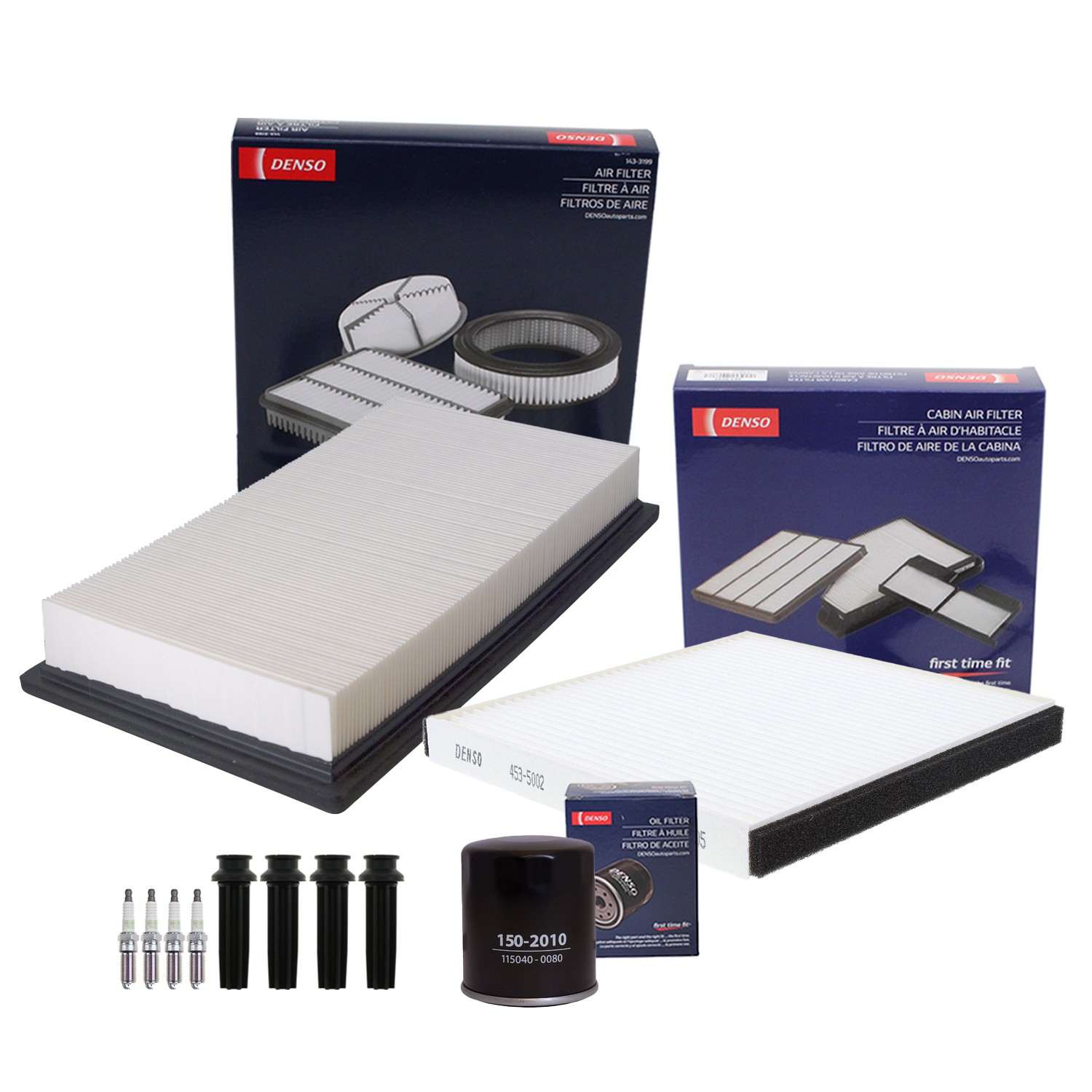 Denso Tune Up Kit NGK 4 Spark Plugs  Boots Kit for Edge 2.0L L4 GAs Vin 9 Auto