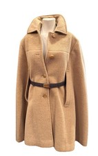 Pendleton Vintage Cape Cloak Coat Sz M Beige 100 Virgin Wool, Silk Lined Class