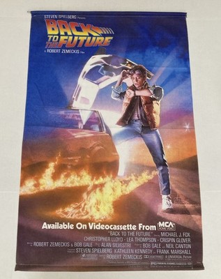 1985 Back to the Future  Promo Poster on Silk Screen LINEN Wall Hanging Cloth