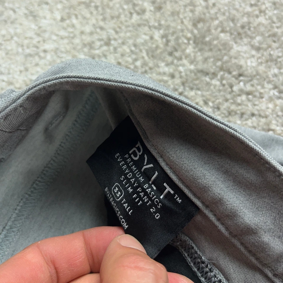 Pantalones Bylt Para Hombre 33 Gris Everyday 2.0 Commuter Performance Elastizados Causal 33x32 Foto 3 de 4