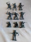 Vintage Fort Apache 60mm Cavalry Marx Playset Figures Group of 10 Metallic Blue