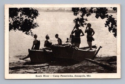 Antique Maryland Postcard ANNAPOLIS Camp Pawatinka South River 1933 Rppc