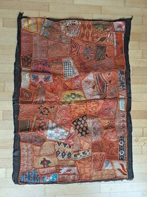 Wandteppich aus Indien, aus alten Hochzeits-Saris