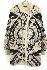 VTG I.B. Diffusion Mohair Blend Knitted Cardigan Jacket 1990 Beige/Black Small