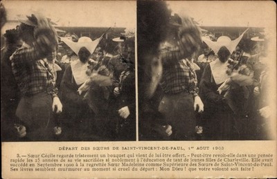 Stereo Ak Auszug der Schwestern von St. Vincent de Paul, 1. August... - 4949463